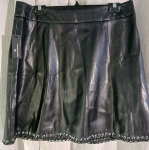 Worthington Vegan leather mini skirt womens size 12 Brand NEW